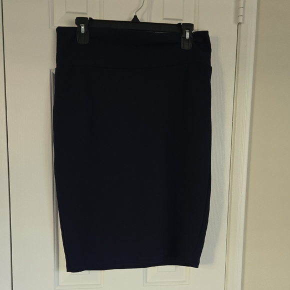 LuLaRoe Cassie Pencil Skirt- Navy Blue- XL - Picture 1 of 9